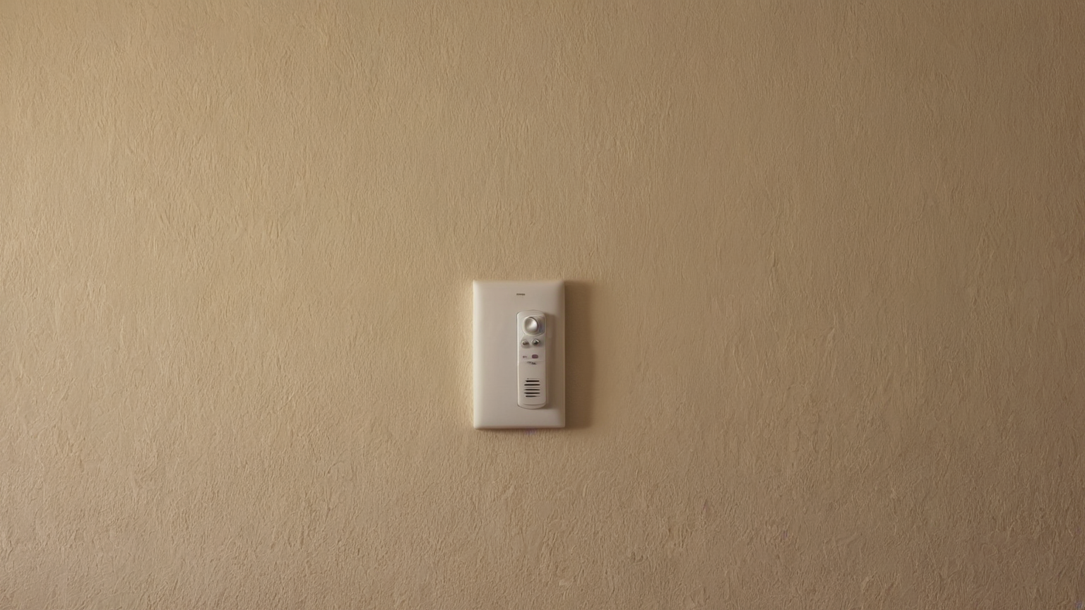 Ceiling fan with thermostat nearby
