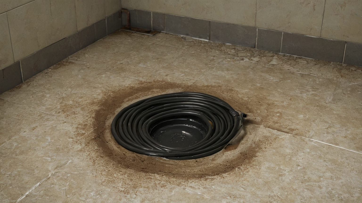Safe drain hose route
