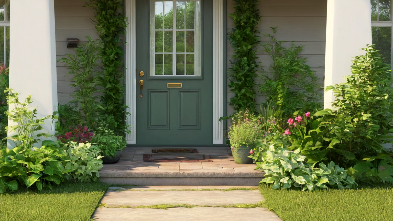 Doorway zone kept within the property edge