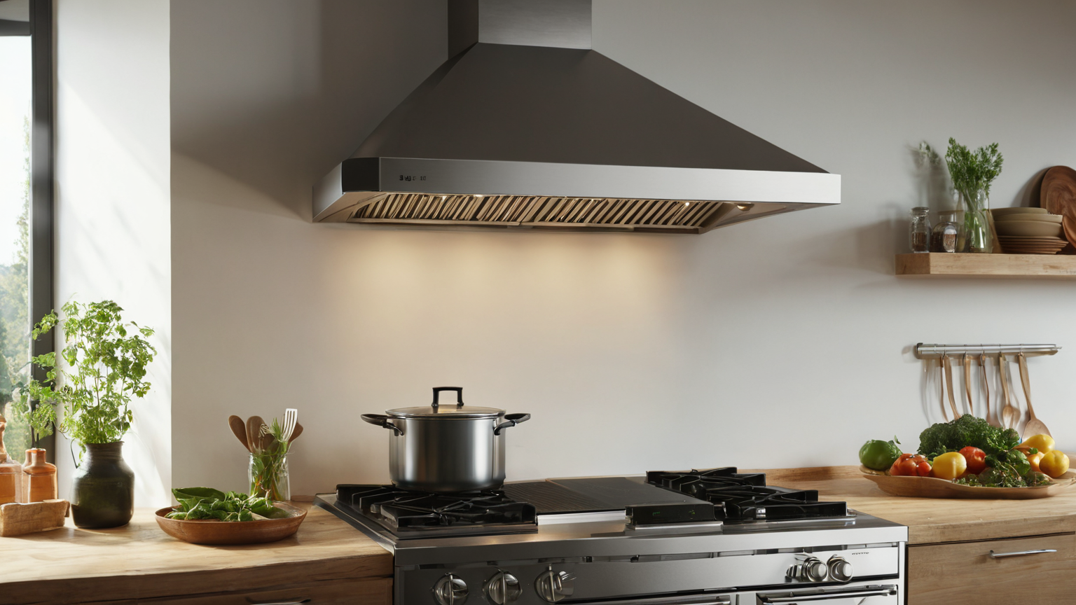 Kitchen steam and range hood humidity pattern