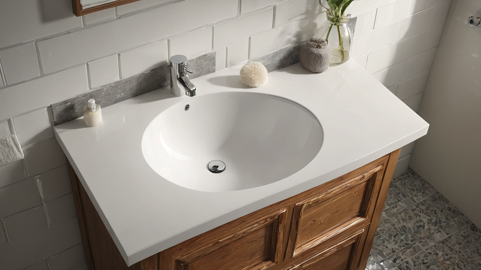 Bathroom vanity leak sensor