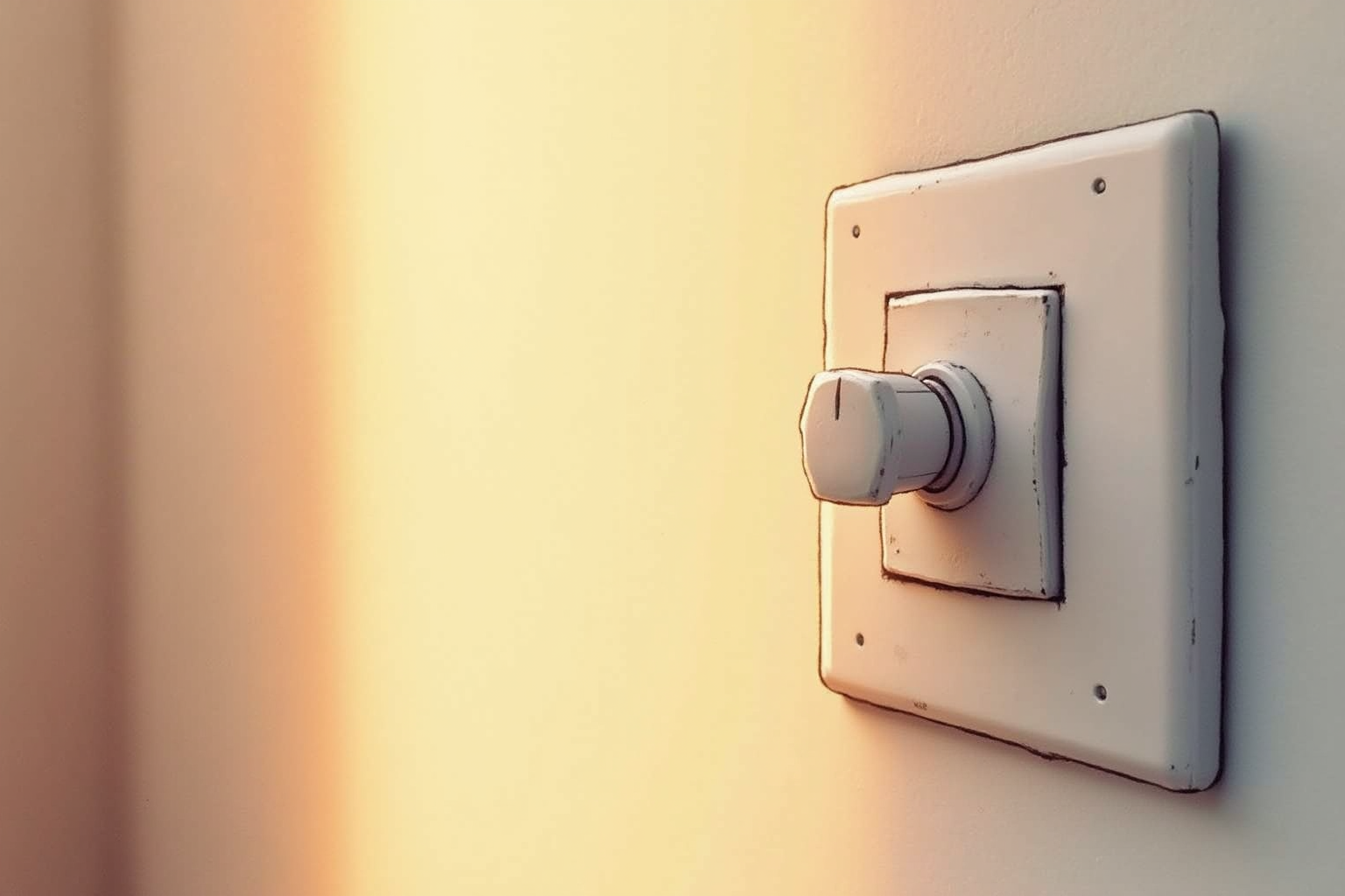 Dimmer wall switch with soft warm bedroom light